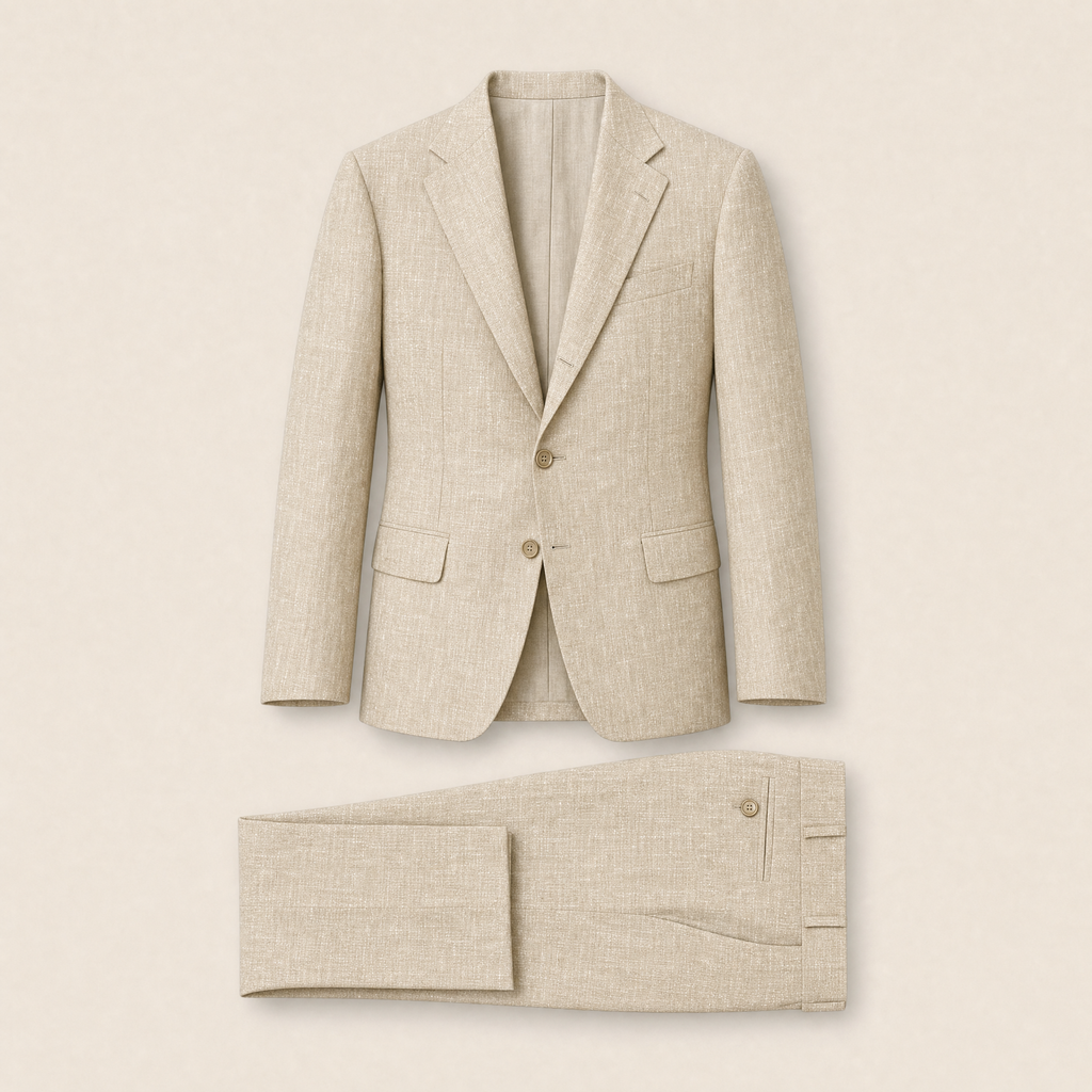 Vailly two-piece suit — Tan linen