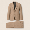Verdi two-piece suit — Camel wool blend