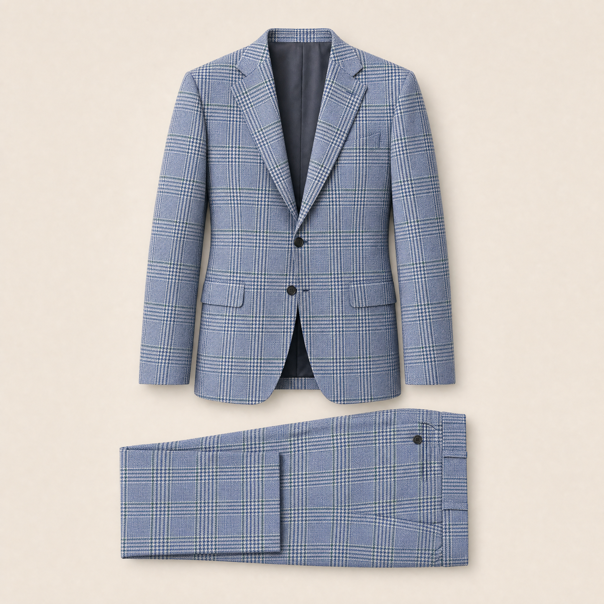 Vivek two-piece suit — Blue wool blend