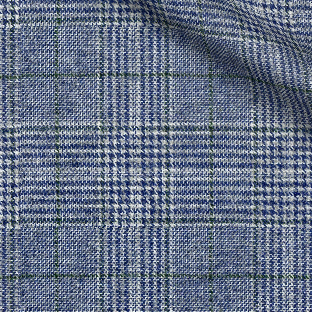 Vivek fabric swatch — Blue sharkskin, 420 gsm, Draperì Corsini