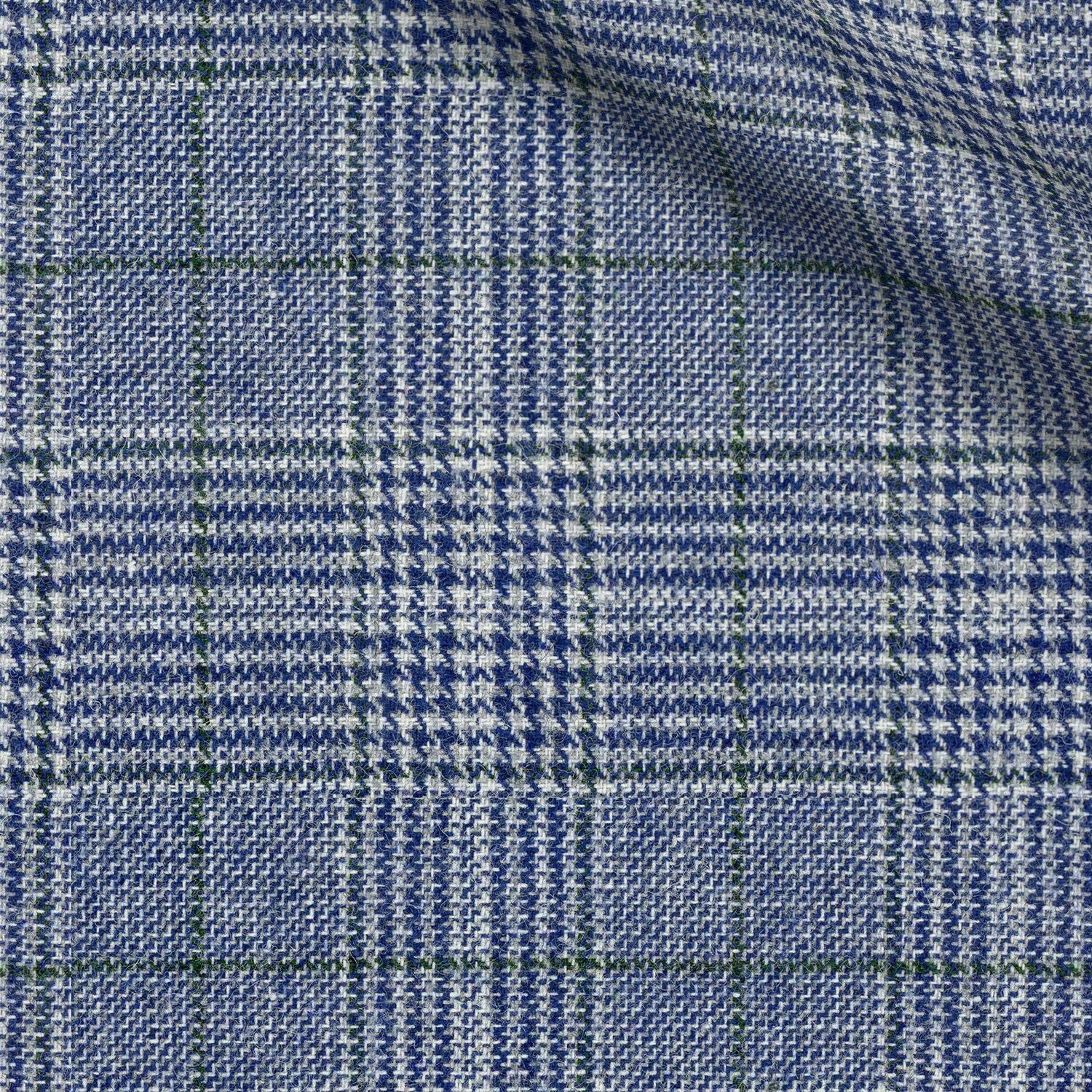 Vivek fabric swatch — Blue sharkskin, 420 gsm, Draperì Corsini