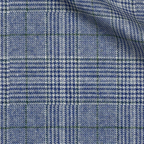 Vivek fabric swatch — Blue sharkskin, 420 gsm, Draperì Corsini