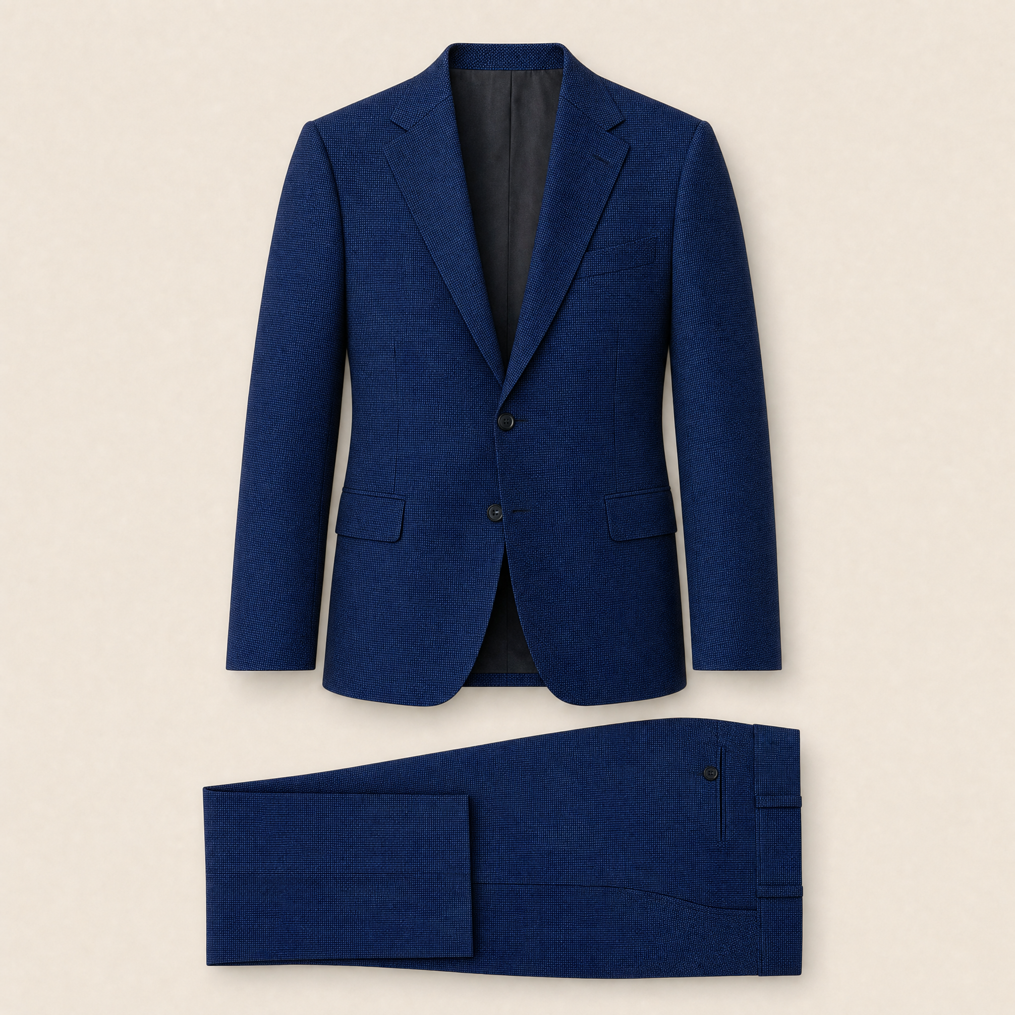 Webster two-piece suit — Cobalt Blue technical