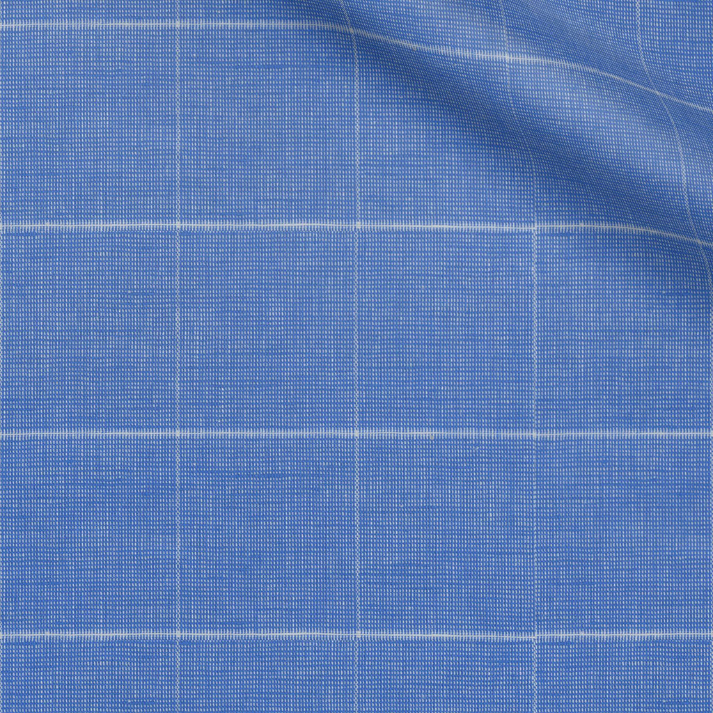 Welch fabric swatch — Electric Blue Checked, Piero Tallini