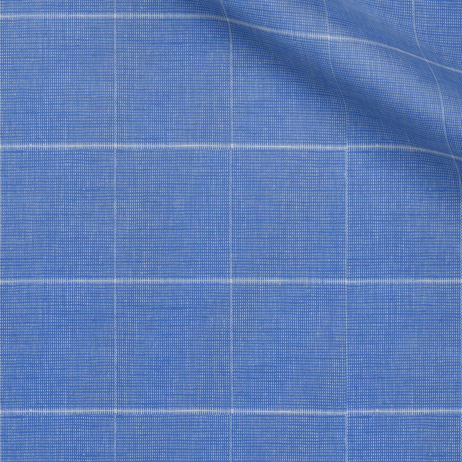 Welch fabric swatch — Electric Blue Checked, Piero Tallini