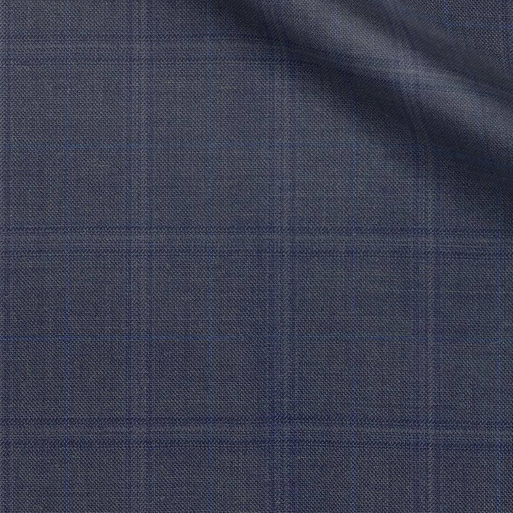 Whents fabric swatch — Blue sharkskin, 260 gsm, Draperì Corsini