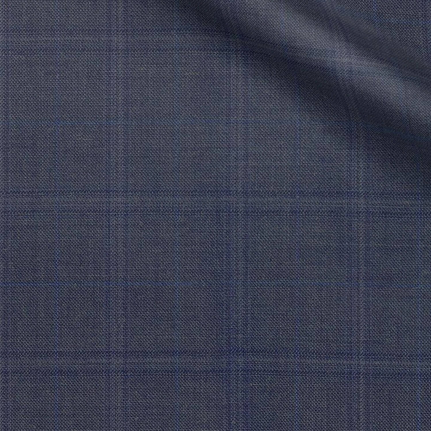 Whents fabric swatch — Blue sharkskin, 260 gsm, Draperì Corsini
