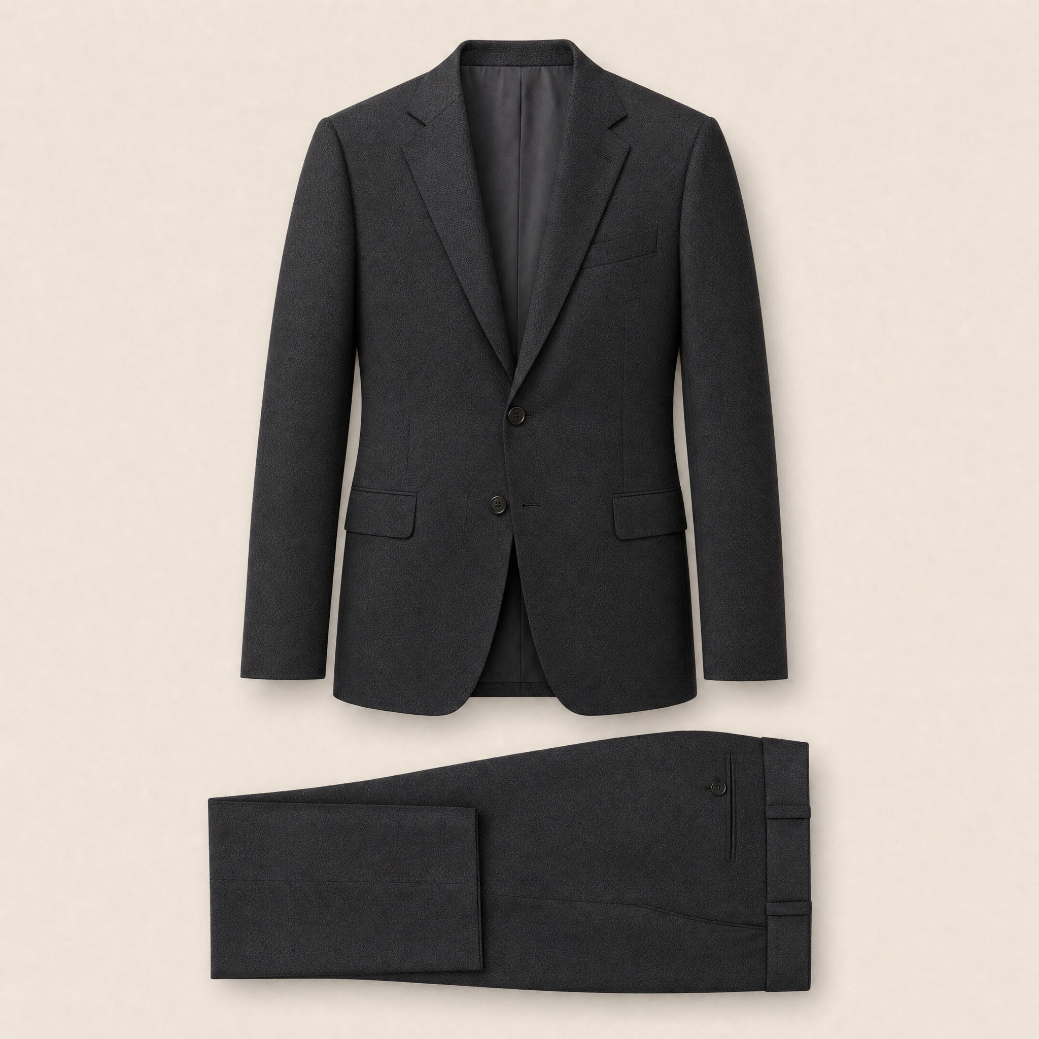 Wilkerson two-piece suit — Black technical, on model