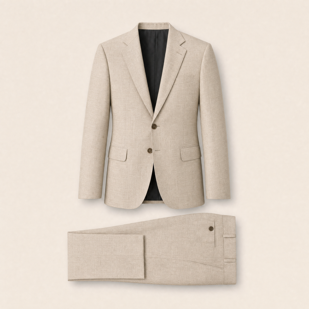Williamsburg two-piece suit — Beige cotton blend