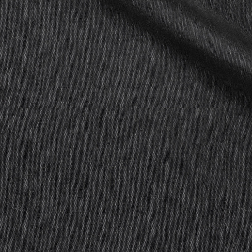 Wilnua fabric swatch — Black plain weave, 206 gsm, Draperì Corsini
