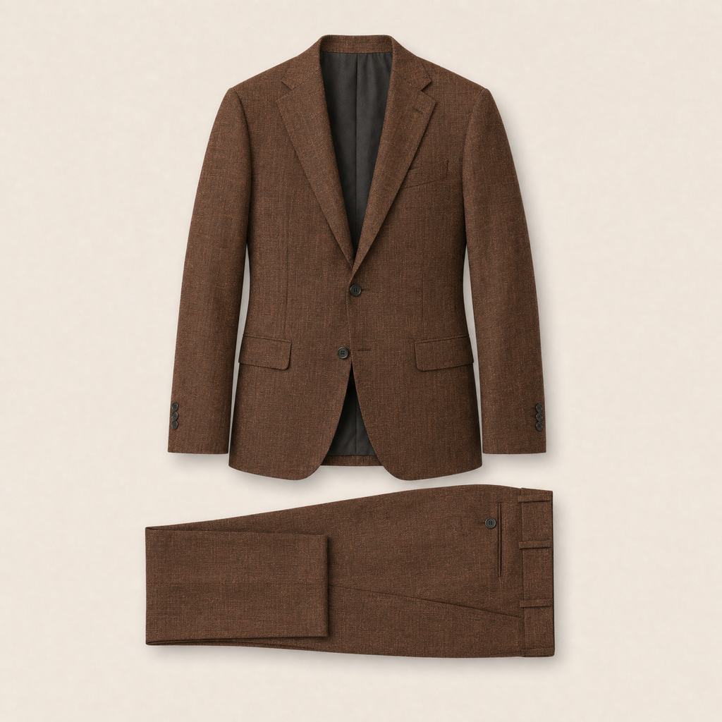 Wyatt two-piece suit — Brown linen